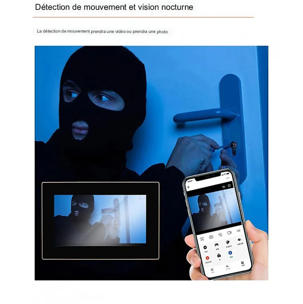 Visiophone connecté wifi pour maison à étages avec 3 écrans