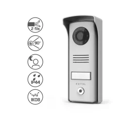 Visiophone filaire écran 4'' et touches tactiles platine de rue 70 mm - Compact - Extel - 720315