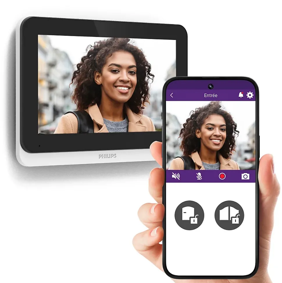 Visiophone Philips WelcomeEye Connect 3 + moniteur supplémentaire Connect 3