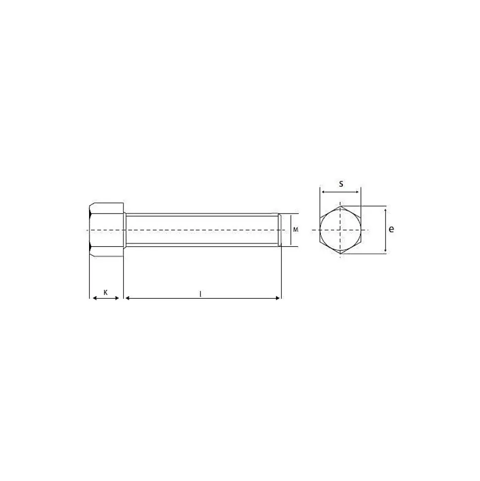 Vis à métaux 6 x 50 mm tête hexagonale zingué (LOT de 100)