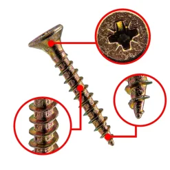Vis pour aggloméré Klimas KMH tête fraisée PZ zingué jaune 3 x 12 mm 2000 pièces