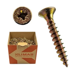 Vis pour aggloméré Klimas KMH tête fraisée PZ zingué jaune 3 x 25 mm 1000 pièces