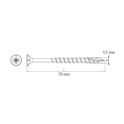 Vis pour terrasse Pozidriv acier 4 x 50 mm Diall, 500 pièces