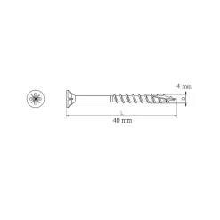 Vis pour terrasse Pozidriv acier 4 x 40 mm Diall, 500 pièces