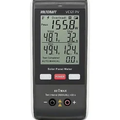 VOLTCRAFT VC121 PV - Testeur de panneau solaire jusqu'à 800 W, affichage LCD, mesure tension courant puissance