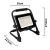 WAINGRO 50W : Projecteur de travail LED SMD 50W avec support de terre et câble 3m