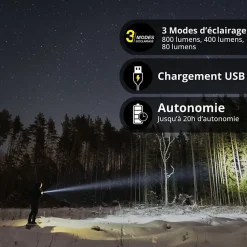 Xanlite - Torche LED à piles, 800 lumens - TO800IP68