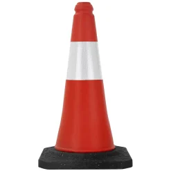 9x Cône de signalisation routière rouge/blanc en PVC 51cm bandes réfléchissantes