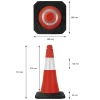 6x Cône de signalisation routière rouge/blanc en PVC 51cm bandes réfléchissantes