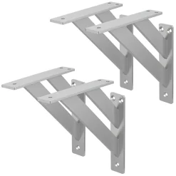 4x Equerres Etagere mural support d'angle en aluminium argent