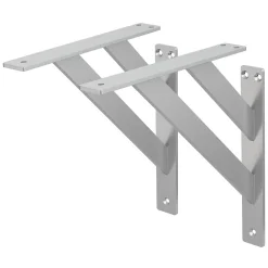 2x Equerres Etagere mural support d'angle en aluminium argent