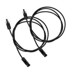 2x2m Allonge câble solaire 4mm² - MC4 - (Noir - Noir)