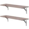 4x Support Etagere murale fixation flottante aluminium argent
