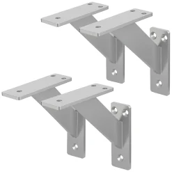 4x Support Etagere murale fixation flottante aluminium argent