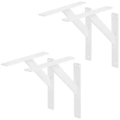 4x Support Etagere murale fixation flottante aluminium blanc